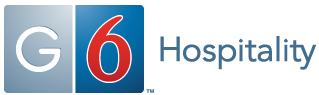 The image shows the logo of G6 Hospitality. It consists of the letter 