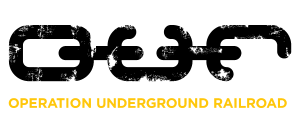 The image features the logo of Operation Underground Railroad (O.U.R.), which includes the organization's name in bold letters.