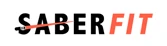 The image contains a logo with the text "SABERFIT" where "SABER" is in black and "FIT" is in red, with a red line passing through "SABER." logo on footer section.